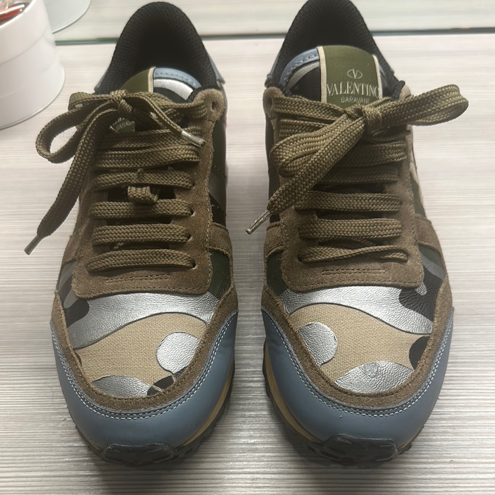 Valentino Camouflage Sneakers - Brown, Green, Blue
